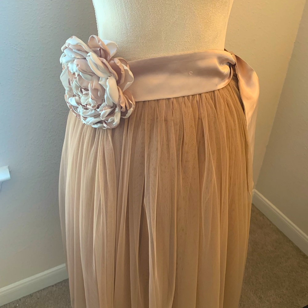 CUSTOM Taupe Tulle Ballet Style Skirt - Size Large Petite - Picture 4 of 5